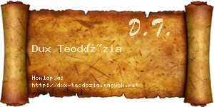 Dux Teodózia névjegykártya